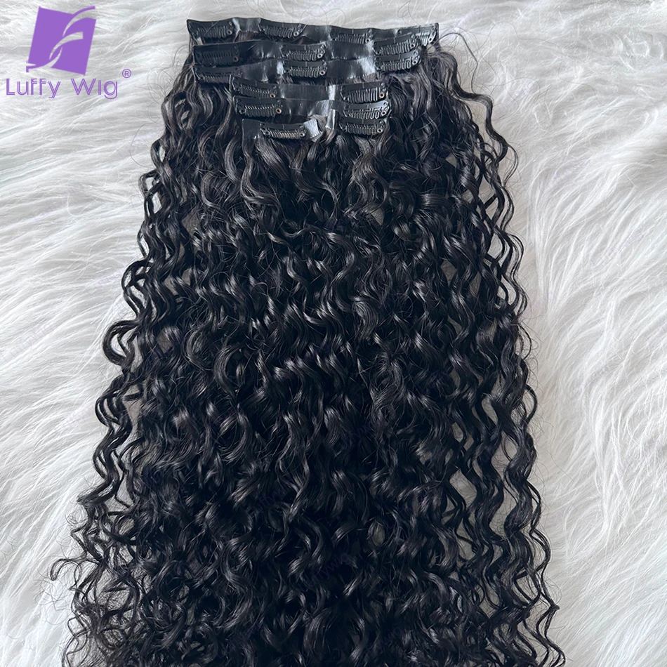 Seamless Clip In Hair Extensions Human Hair Curly Pu Clip Ins Brazilian Clip Ins Natural Black Color Remy Hair for Black Women