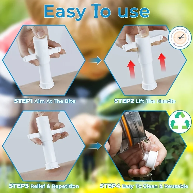 Suction Tool, Poison Remover - Bug Bites And Bee/Wasp Stings, Natural Insect Bite Relief, Chemical Free Single