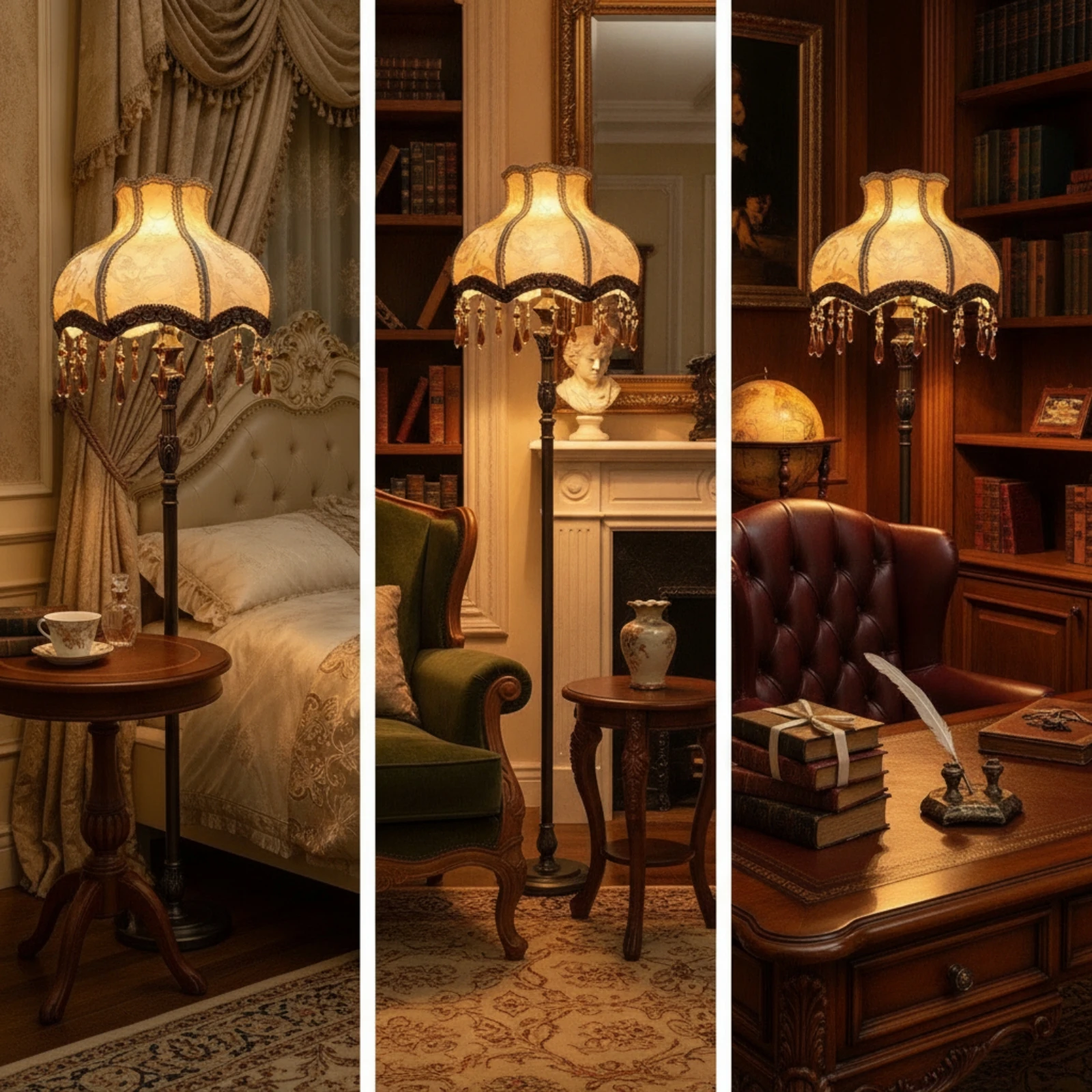 Jacquard Lamp Shade Ornate Lamp Shade with Tassels Lampshade with Tassels Traditional Cover Decorative for Bedside Table