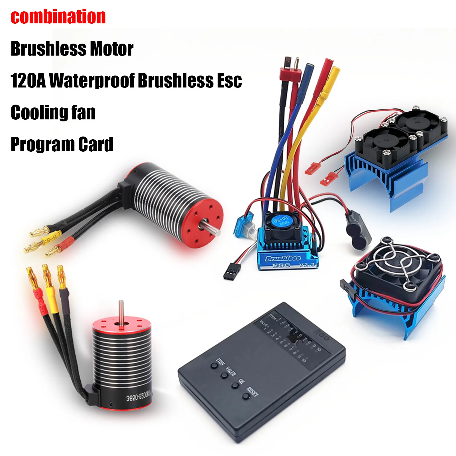 

Brushless ESC Electric Speed Controller Dust-proof Waterproof Brushless Motor set for 1/8 1/10 RC Car Crawler Boat Wltoys Axail