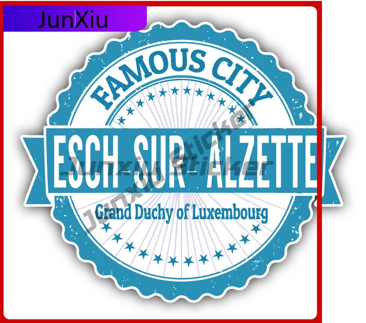 

Esch Sur Alzette City Sticker Luxembourg Travel Car Decal Bumper Car Body Suv Windshield Guitar Windows Waterproof Scratch-proof
