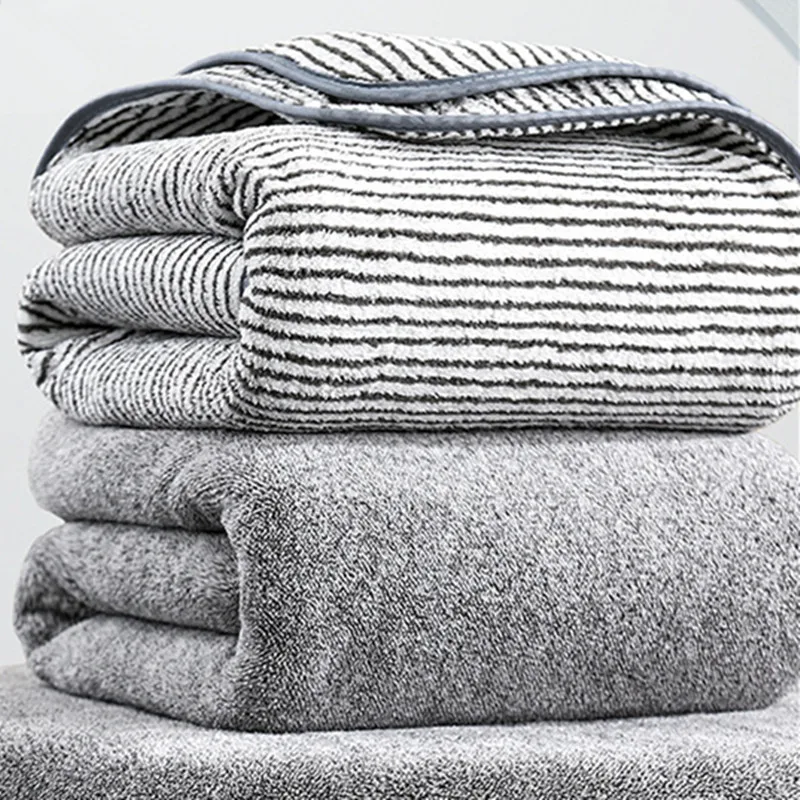 Soft and absorbent thick coral fleece household shower towel, sports new grey bath towel face towel Men\'s and women\'s towels