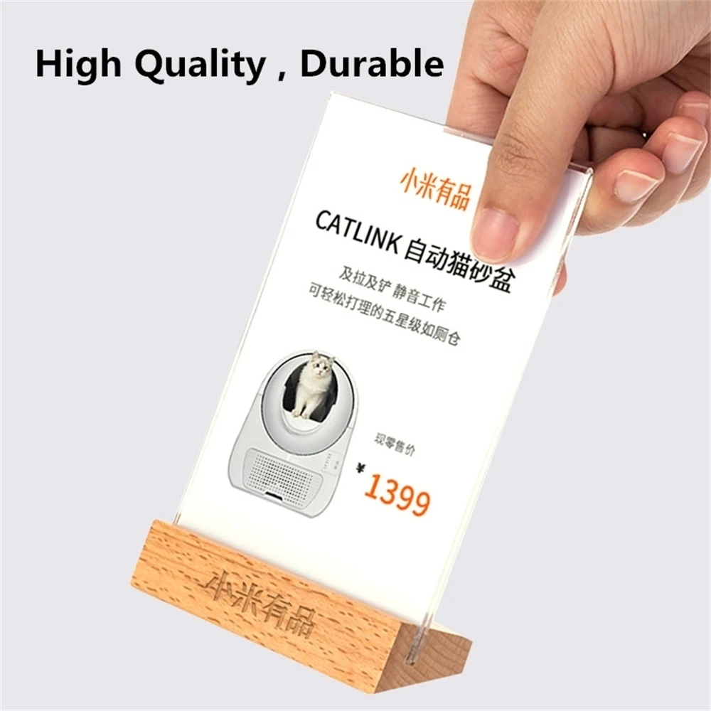 9cm X 6cm Mini Sign Display Holder L Shape Clear Acrylic Price Name Card Tag Label Display Stand