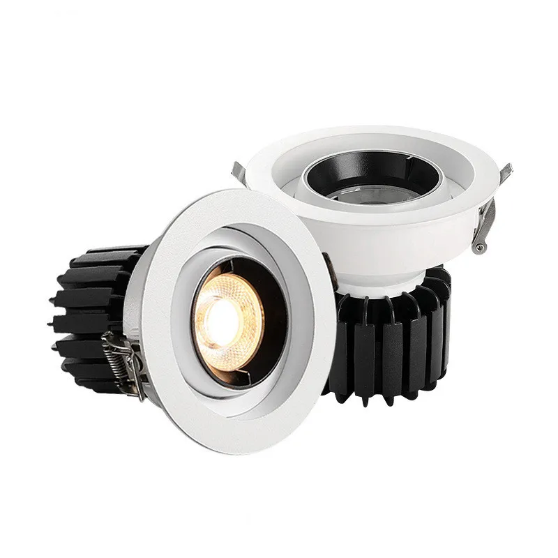 

High color rendering 360 degree rotating embedded LED ceiling light 95 index refers to COB spotlight 7W15W25W