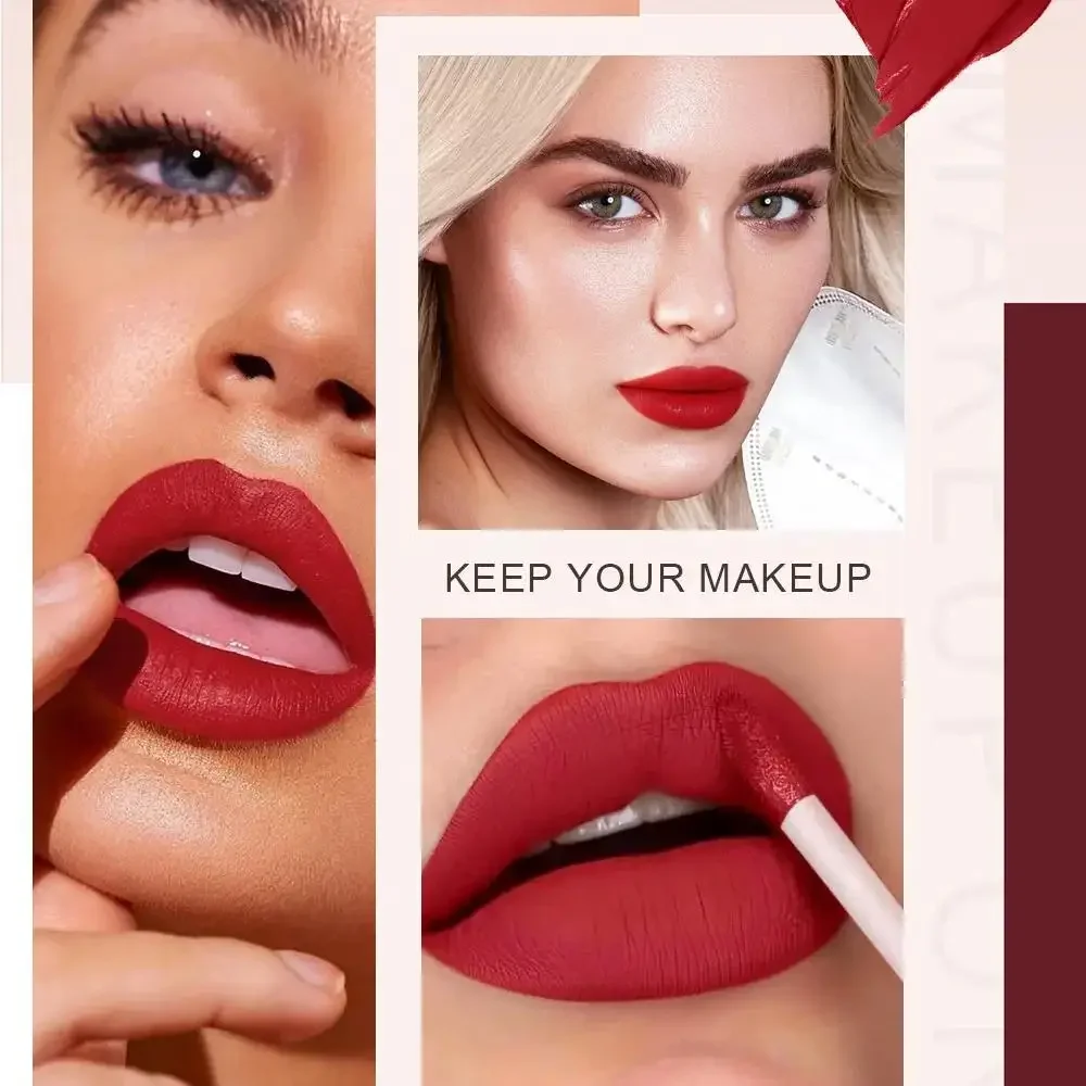 Zestaw błyszczyków w stylu boho, odcienie ziemi, matowe, aksamitne, glinkowe szminki, nawilżające, wodoodporne, długotrwałe, nieprzywierające do kubka, kosmetyki.