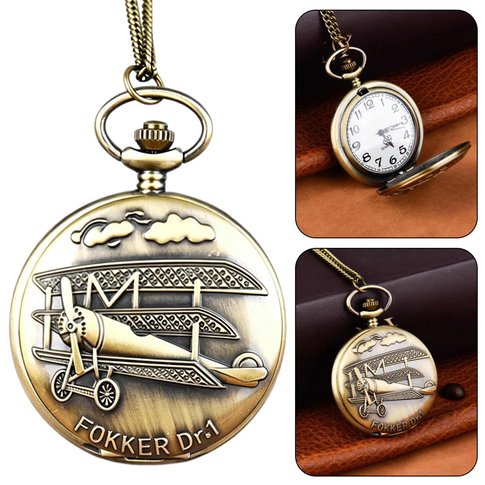 Vintage Pocket Watches,Classic-Quartz Necklace Pendant Watches,Nostalgia-Style Clock With Chain For Women Men