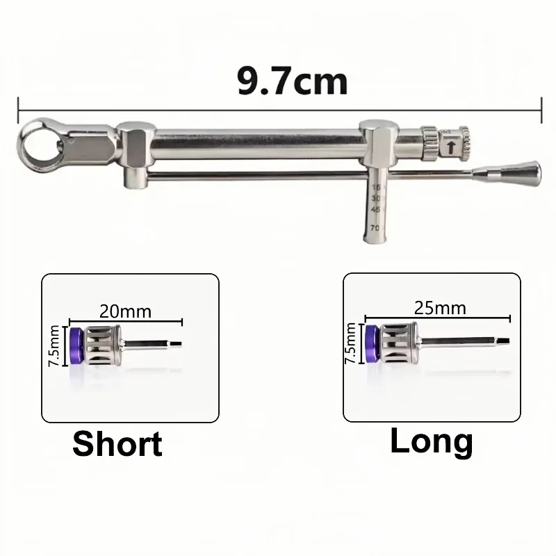 1Set Dental Implant Tool Case, Multifunctional Restorative Torque Wrench, Dental Screwdriver and Wrench Set Torque Wrench Tool