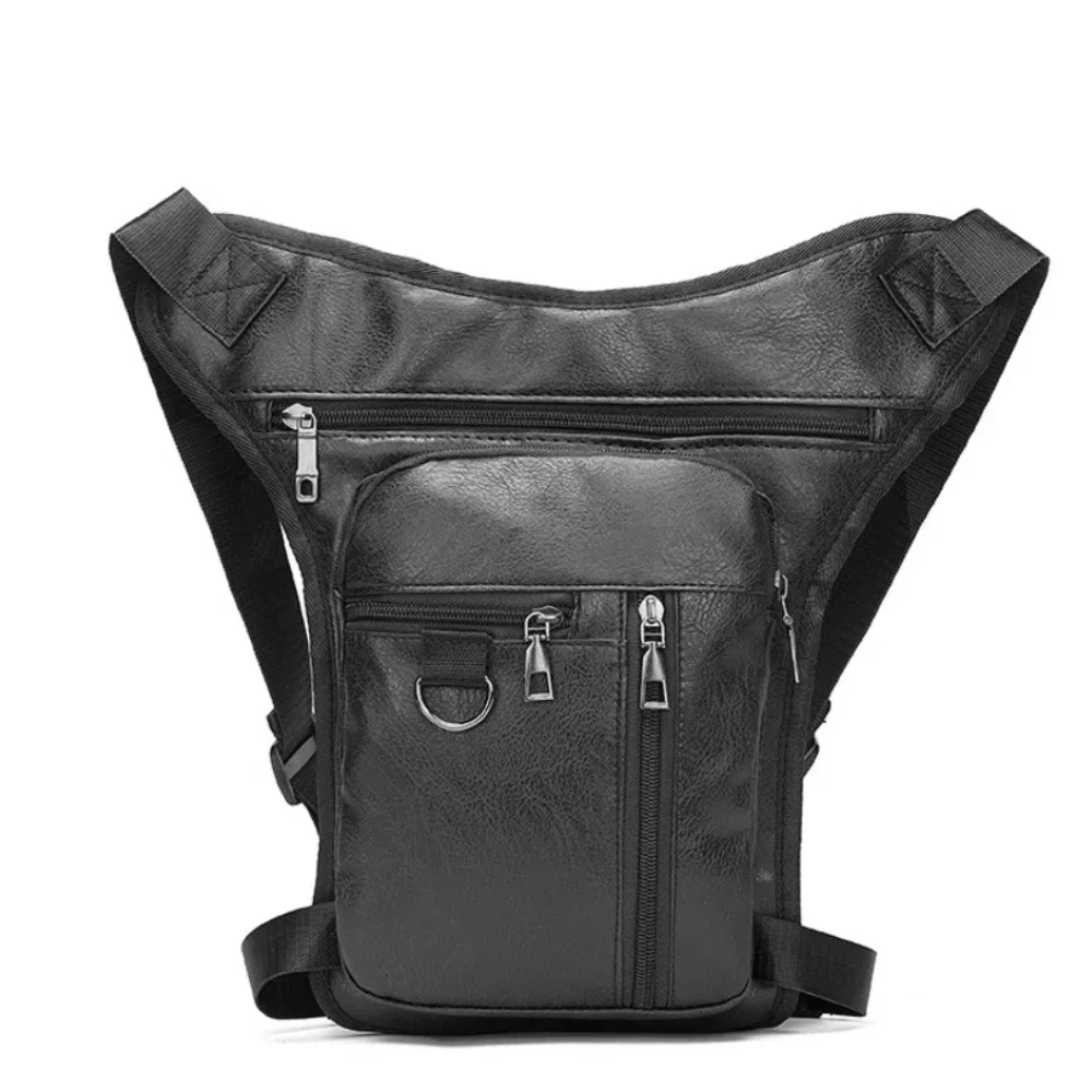 

Мужская поясная сумка из искусственной кожи, водонепроницаемая многофункциональная спортивная сумка большой вместимости, регулируемый ремень на одно плечо