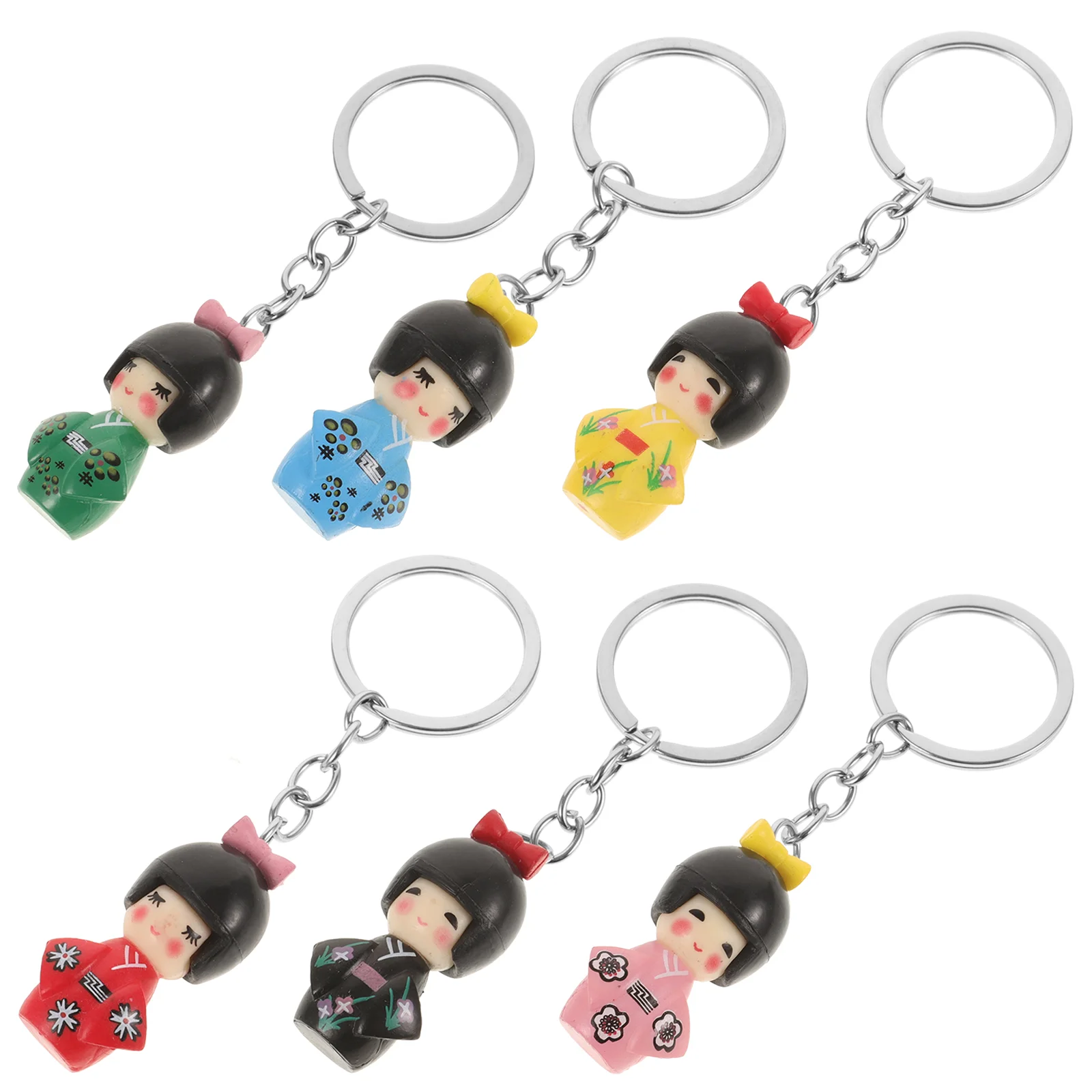 6 Pcs Key Chain Car Pendant Bag Keychian Figurine The Tote Japanese Style Schoolbag Pendants Japanses Toy Child