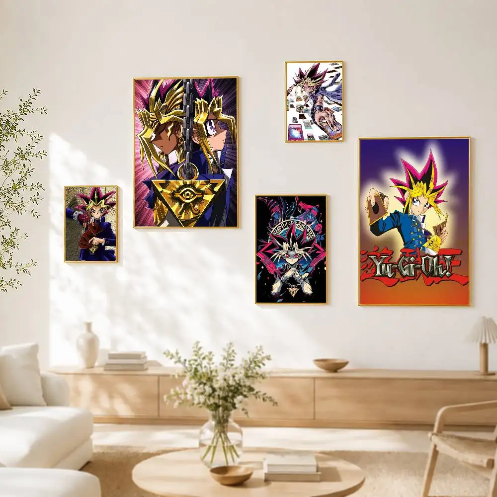 Anime Yu-Gi-Oh Y-Yugi Muto Poster HD Quality Wall Art Retro Posters For Home Room Wall Decor Self Adhesive