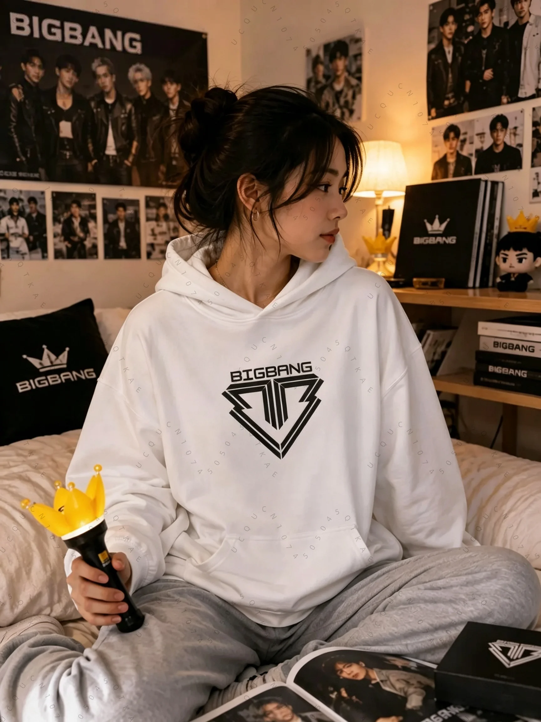 BIGBANG 20Th Anniversary Concert Hoodies Double Sided Unisex Oversized Loose Casual Kpop Streetwear Motorcycle Hat Sweatshirt