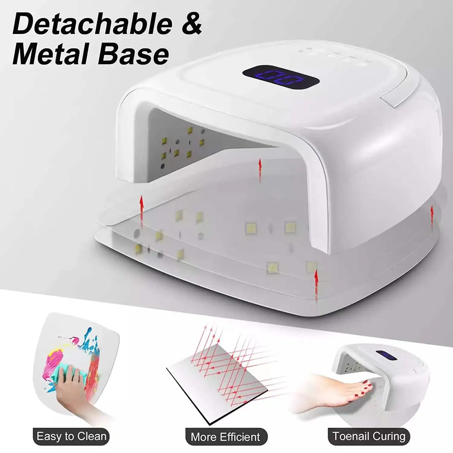 Home Sun UV S20 Rechargeable Nail Lamp 60W Wireless Gel Laquer Dryer Manicure Light Pedicure Lamps Cordless Nail UV LED Lamp