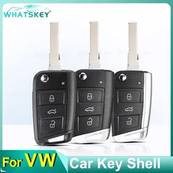 WhatsKey per Volkswagen Flip Remote Car Key Shell per VW Golf 7 GTI MK7 MOB per Seat Skoda Octavia A7 Leon Passat Metal Edge