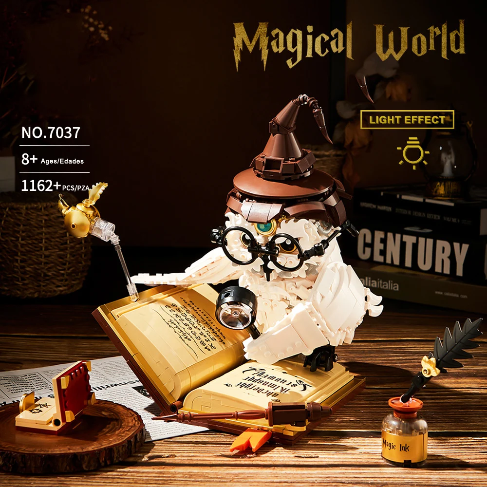 Idea Animals Block-Bausätze Doktor Magische Eule Modellsets Spielzeug Bausteine Kollektion mit Licht für Geschenke – Detail 1