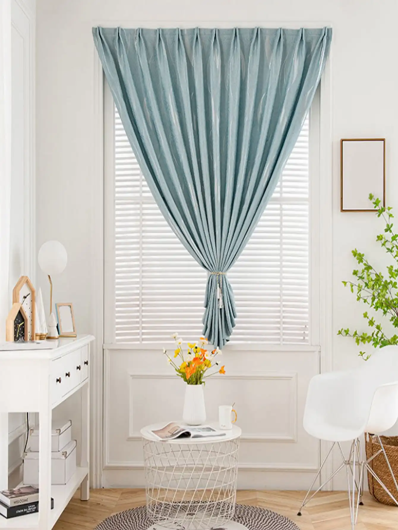 Self adhesive curtains No punching required  Hook and Loop Fastener installation No Drill curtain Suitable for Kitchen Bedroom
