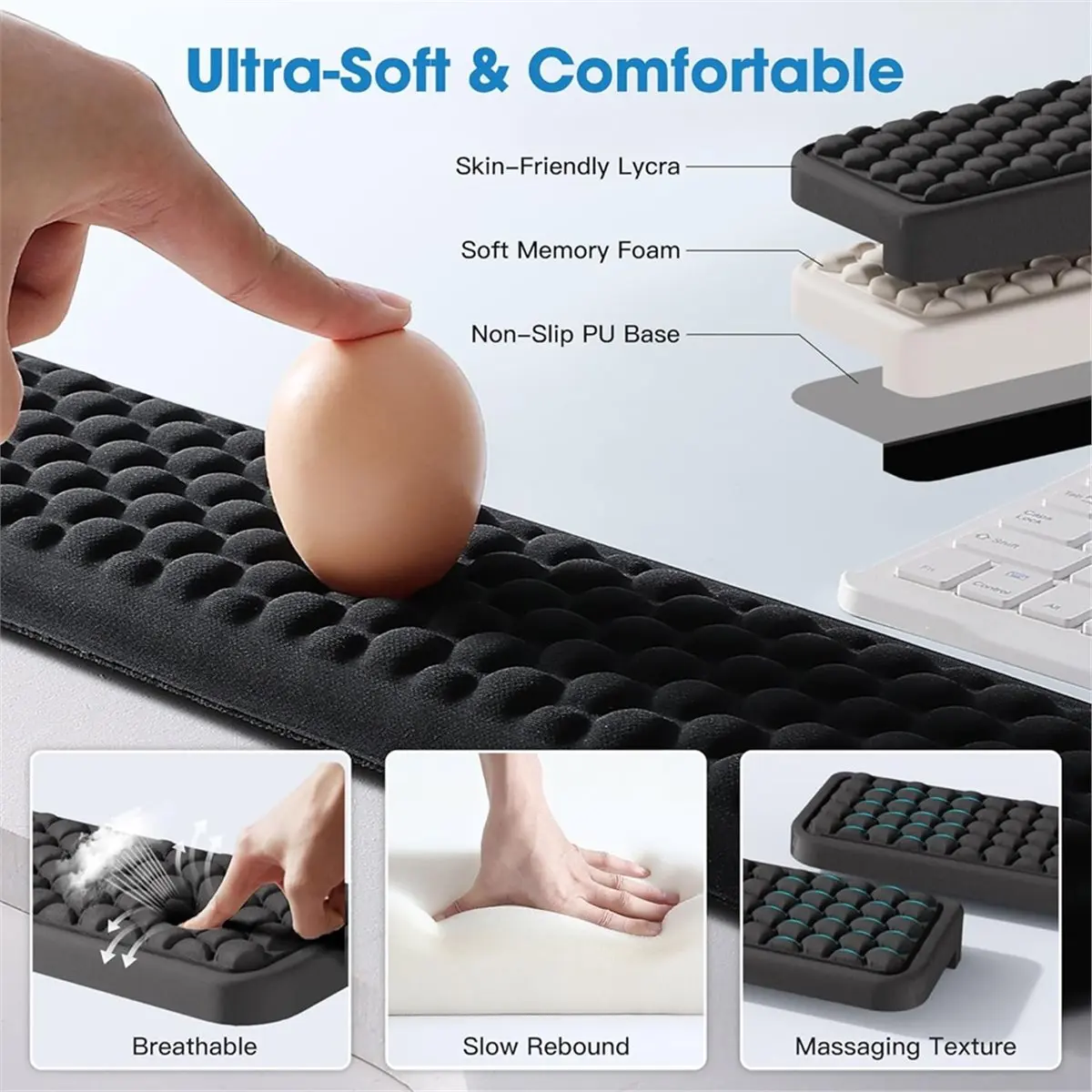 Stable- Keyboard Hand Rest Elbow Pad L-Shaped Comfortable Support for Work From Home Laptop Setup Computer Lab Game