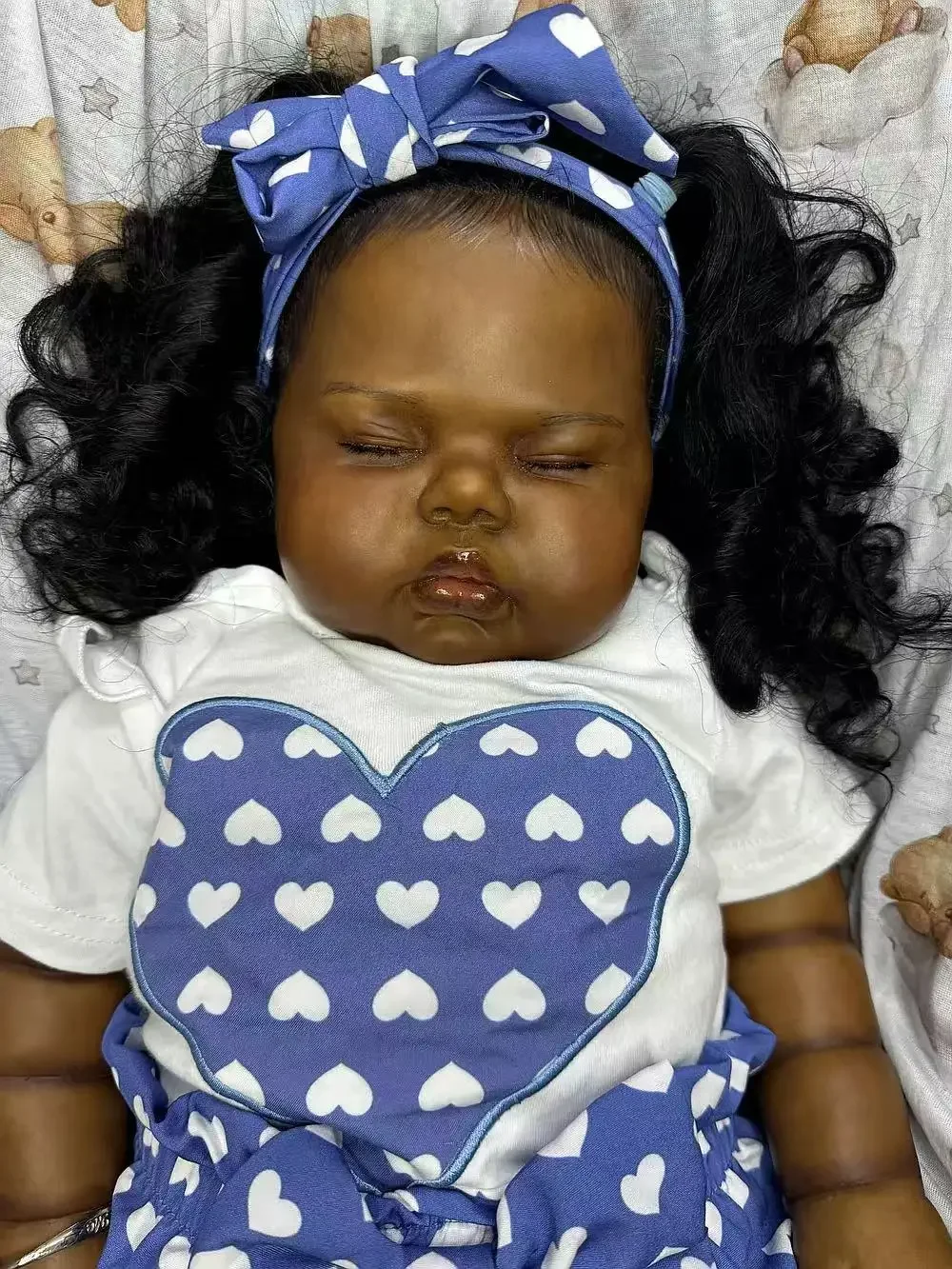 SINO-BB Customized Limited Supply 25inch Reborn Baby Pickle With Hand-Rooted Hair Dark Skin  Finished Doll With Different Dress