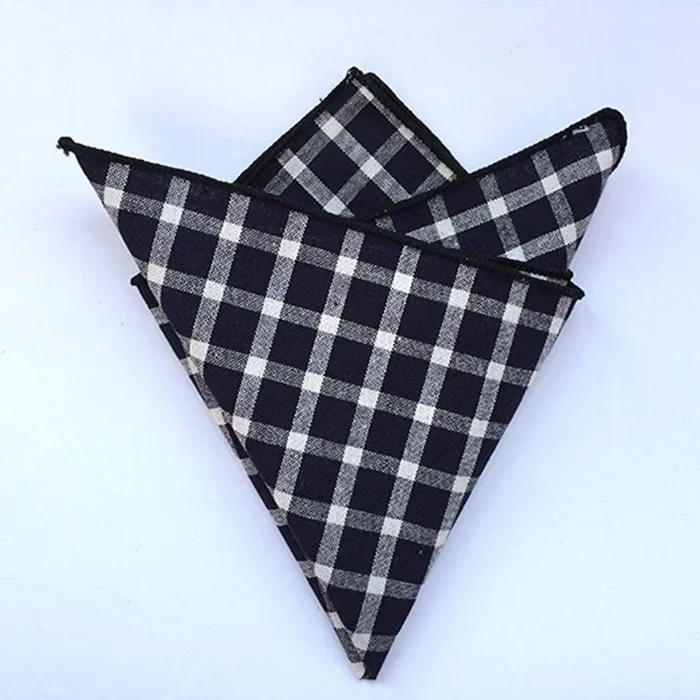 Hoge Kwaliteit Mode Plaid Hankerchief Katoen Mannen Pochet Pak Banket Pocket Handdoek Slanke Kleding Accessoires