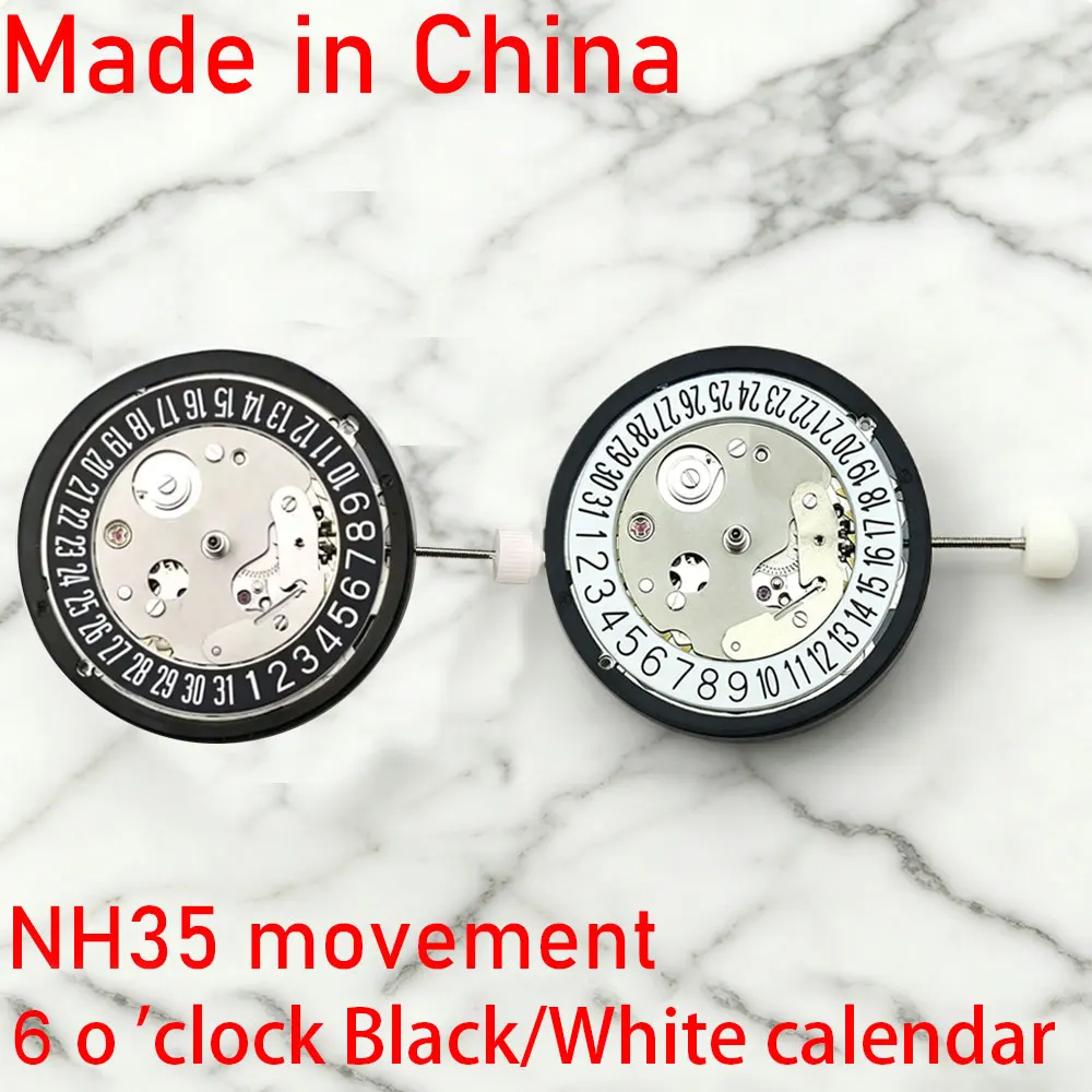 

NH35 3 and 6 o'clock black and white calendar The Chinese NH35 movement can replace the Japanese Seiko automatic movement parts