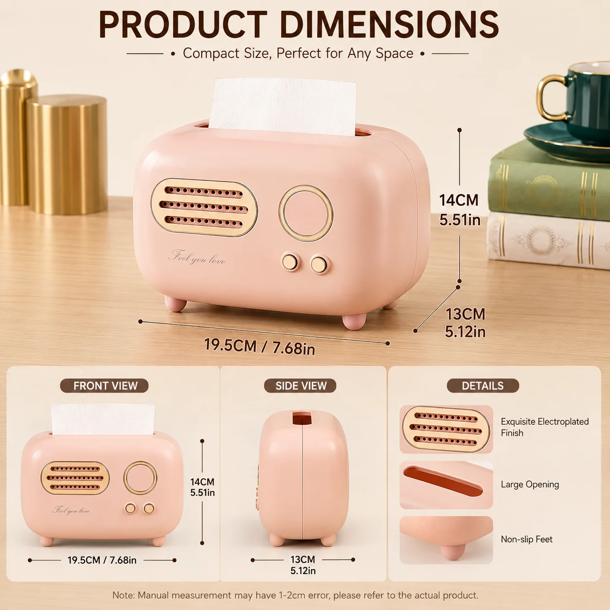 Retro radio model tissue box, luxury-style home dining tissue box, napkin dispenser and storage box