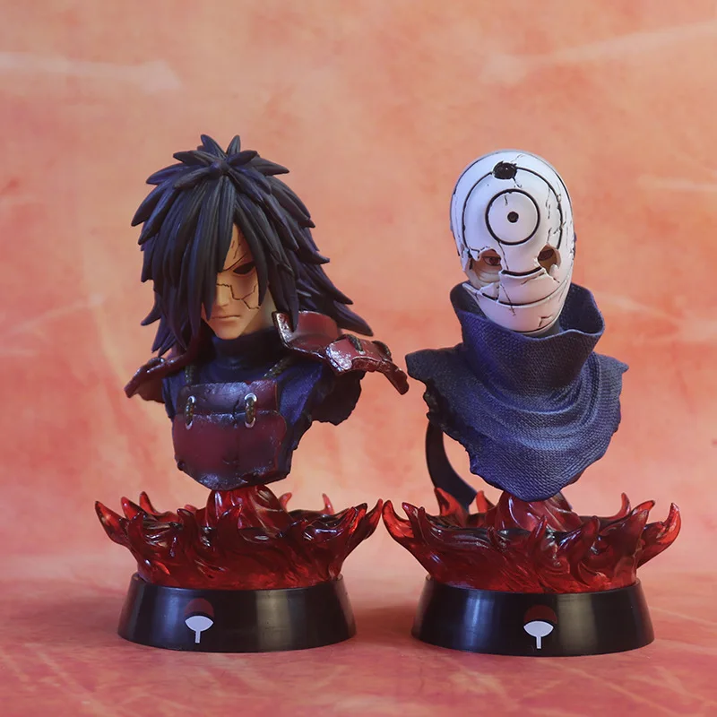 

16Cm Naruto Anime Action Figure Anime Model Gk Naruto Uchiha Madara Obito Bust Pvc Model Statue Collectible Toys Gift