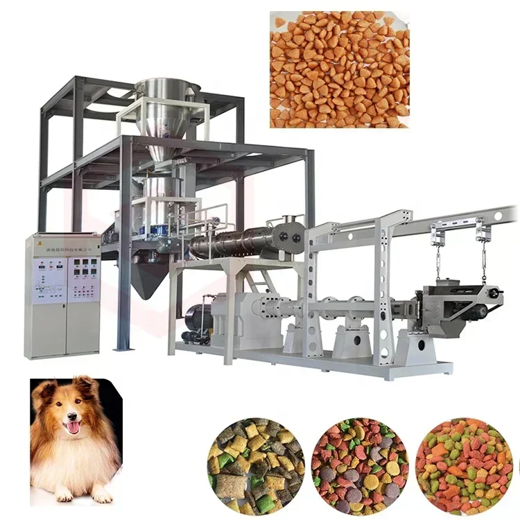 500kg/h Automatic Extruded Dry Kibble Pet Food Making Machine Equipment Production Dog Food