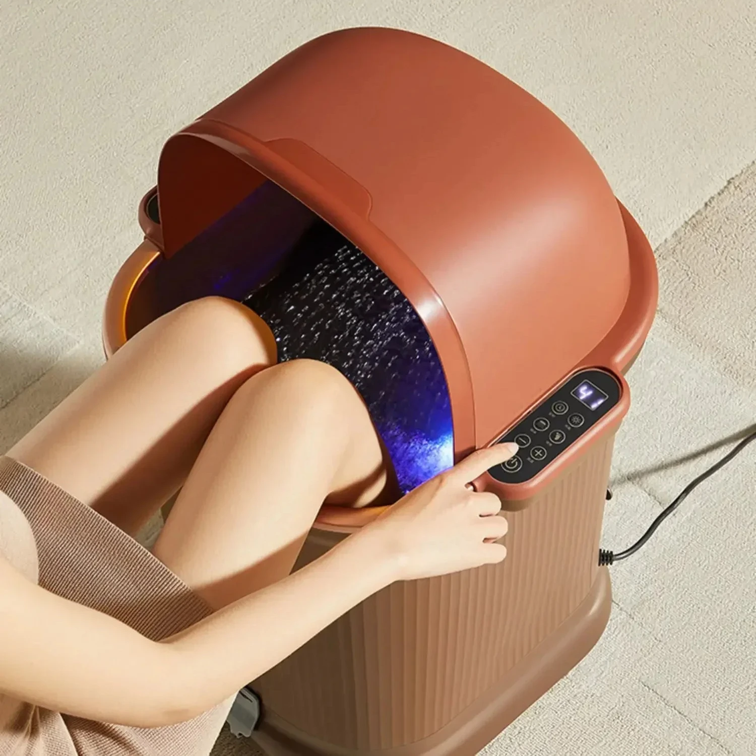 

Роскошное автоматическое электрическое ведро для ванны для ног с постоянной температурой, нагревательный массаж над икрыми, элитный бытовой