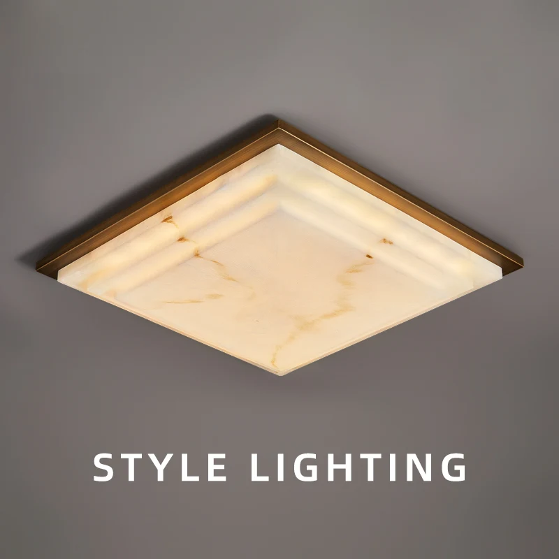 

Italian minimalist living room imitation marble ceiling light master bedroom round modern minimalist atmosphere high-end dining