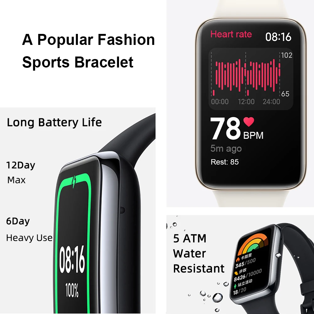 الأصلي Xiaomi Mi Band 7 Pro GPS بلوتوث سوار ذكي AMOLED شاشة الدم الأكسجين جهاز تعقب للياقة البدنية مقاوم للماء Miband 7 Pro