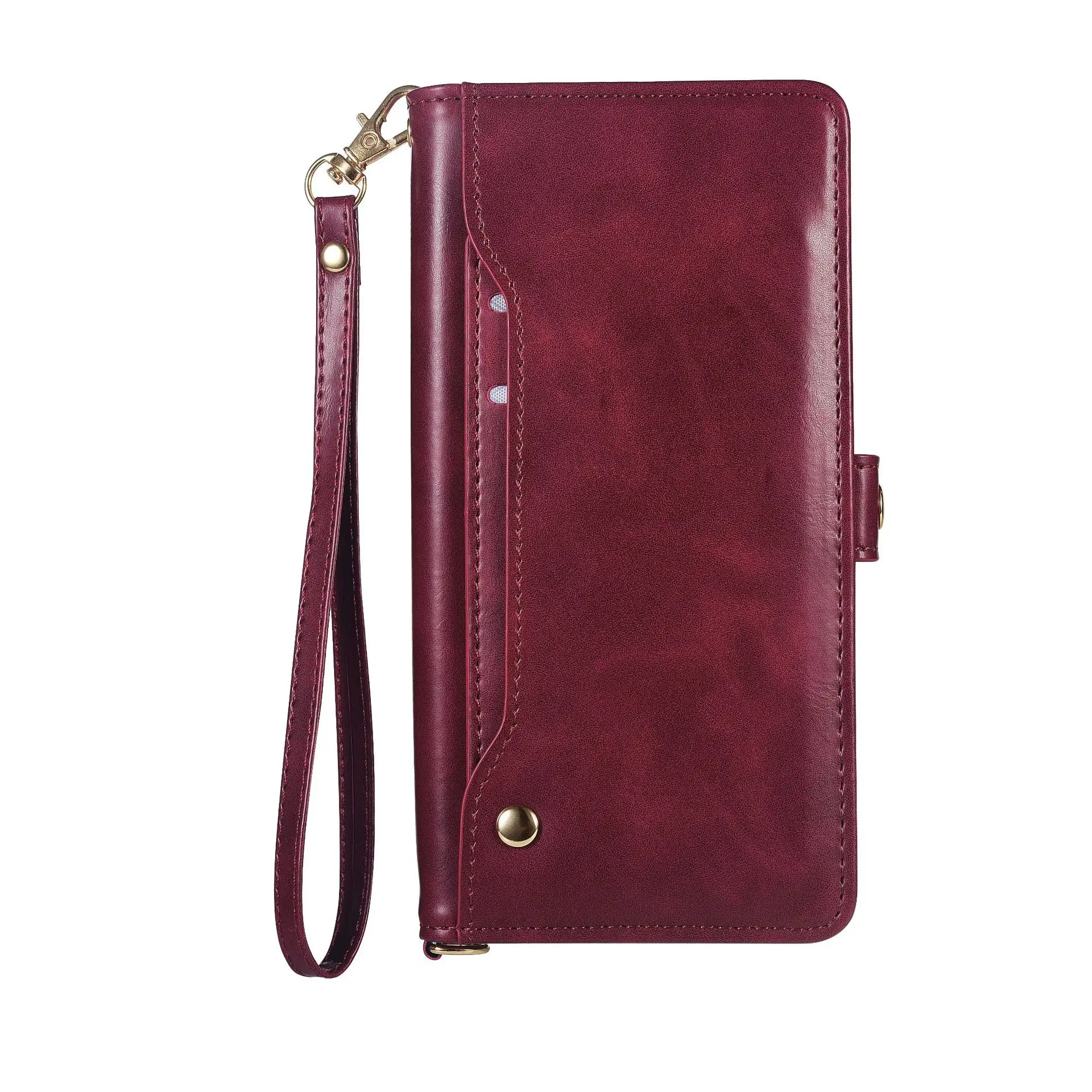 

Makeup Mirror Leather 5 Cards Wallet Case For Xiaomi 15T 15 Ultra 14T 14 13T 13 Pro 12 Lite 11 Oil Wax Lanyard Wrist Flip Cover