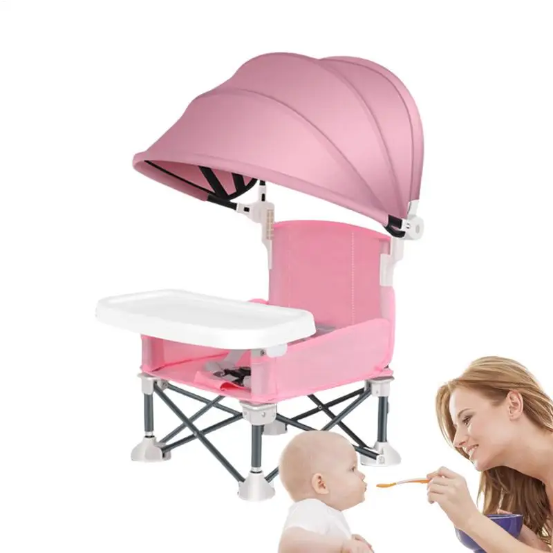 High Chair Booster Seat Portable High Chair for Travel Fabric Material Folding Booster Seat for Family Meals Outdoor Picnics