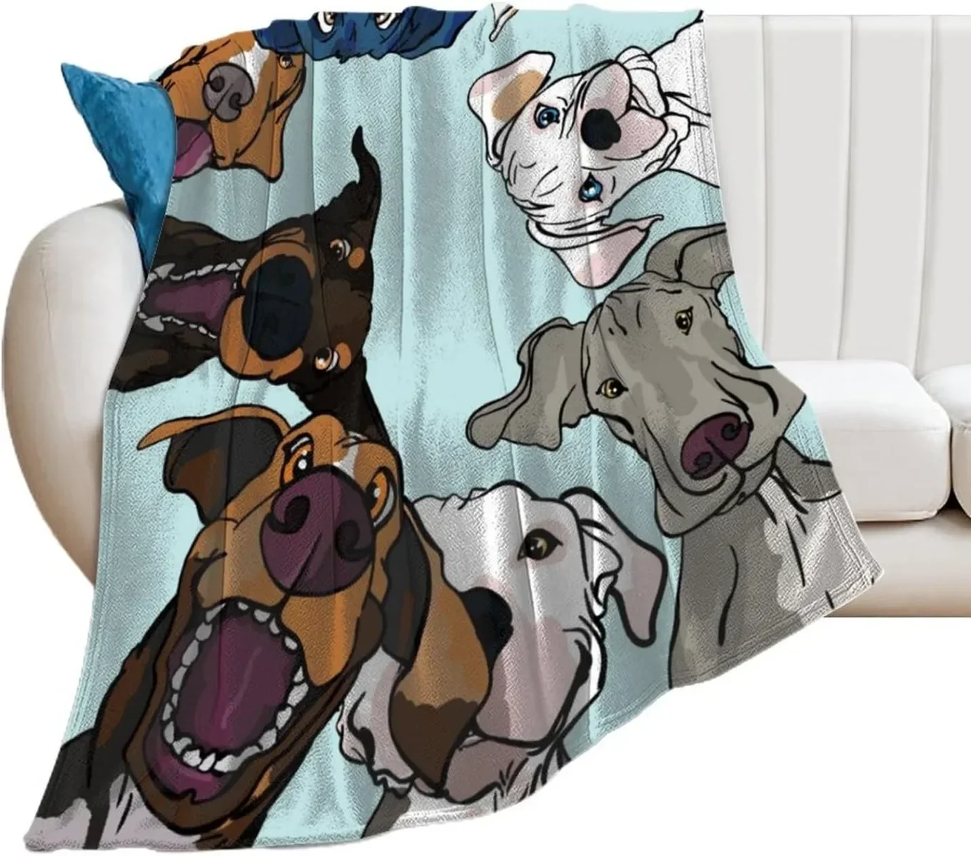 

Cute Dog Pattern Throw Blanket Soft Lightweight Cozy Premium Flannel Warm Bed Blanket for Bedroom Living Couch All Seasons