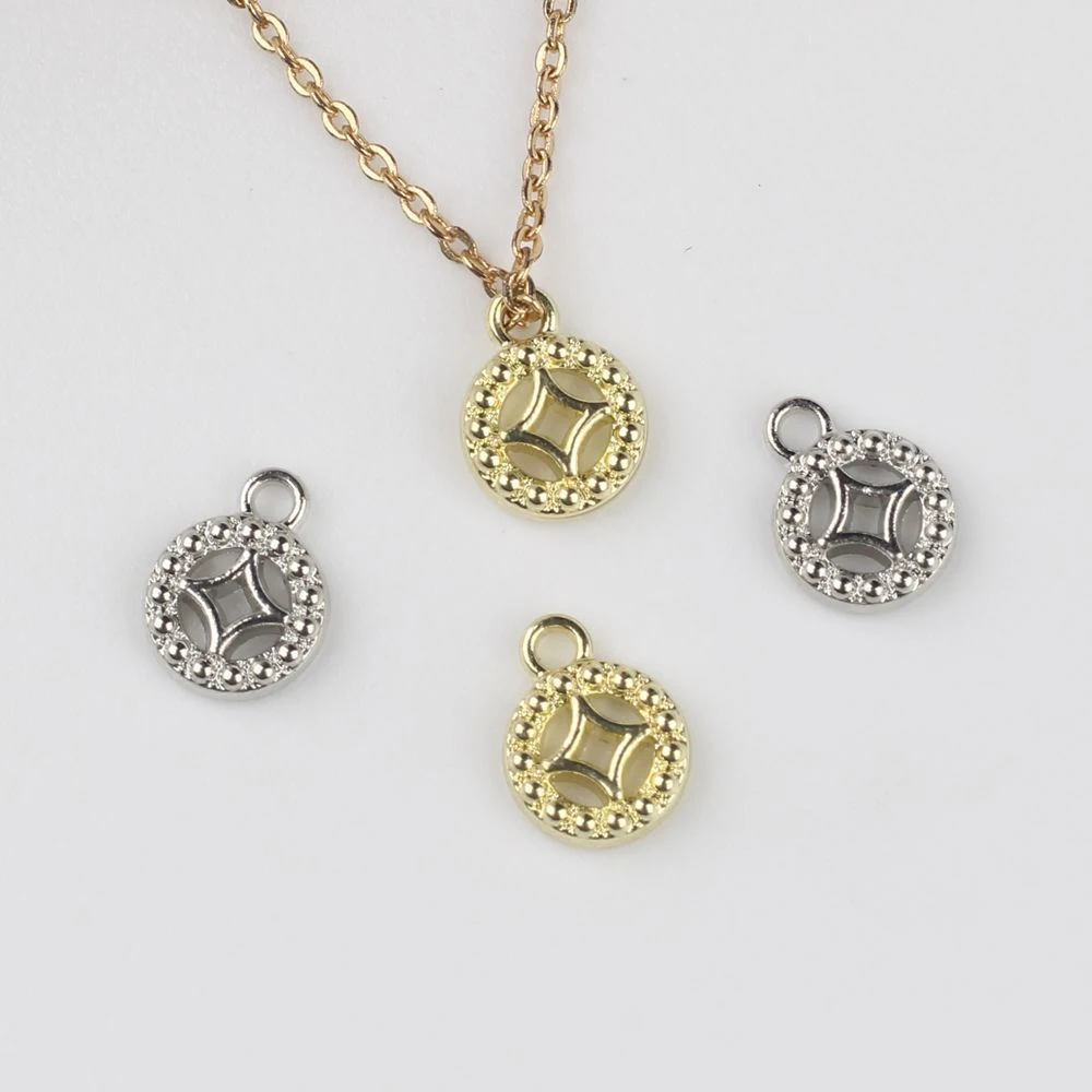 

10 шт., простой круг, медная монета, кулон, аксессуары для изготовления ювелирных изделий, ручная работа, браслет «сделай сам», серьги, ожерелье, орнамент, ремесло