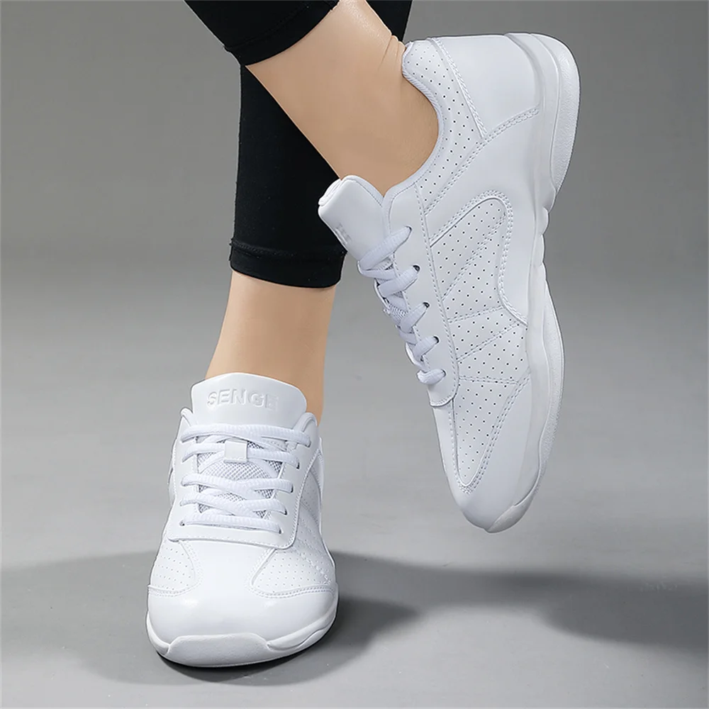 BAXINIER Girls White Cheer Shoes Trainers Training Dance Tennis Shoes Women Lightweight Youth Cheer Competition Sneakers