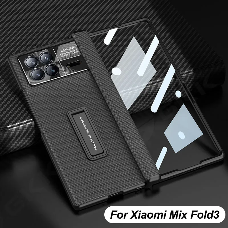 

All-included Leather Hinge Protective Case For Xiaomi Mi Mix Fold 3 Fold3 Magnetic Hinge Case with Screen Glass Holder Cover