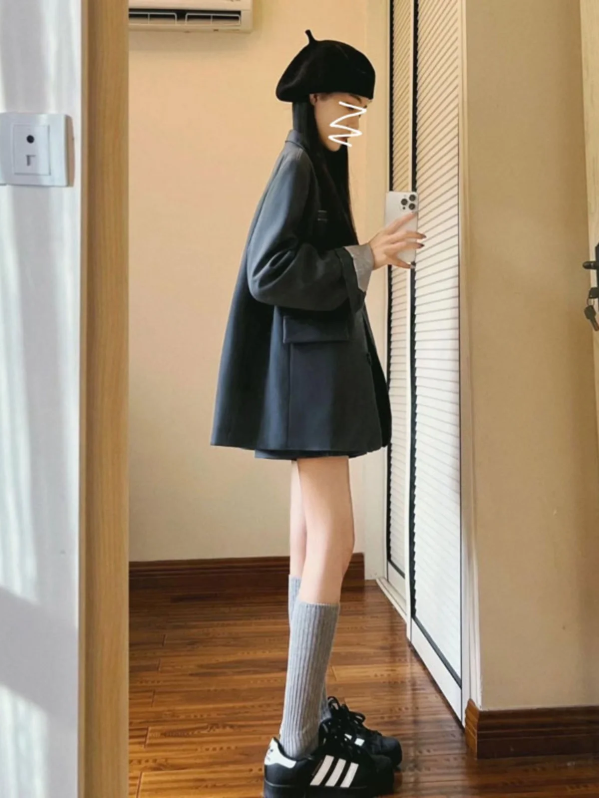 

Elegant Grey Suit Jacket High-End Cool Style Small Fragrance Wind Spring Fashion for Short Women Premium Quality