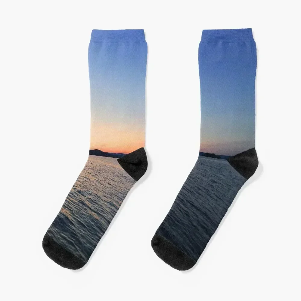 Stunning Lake Sunset Socks kids crazy Running Socks For Men Women's