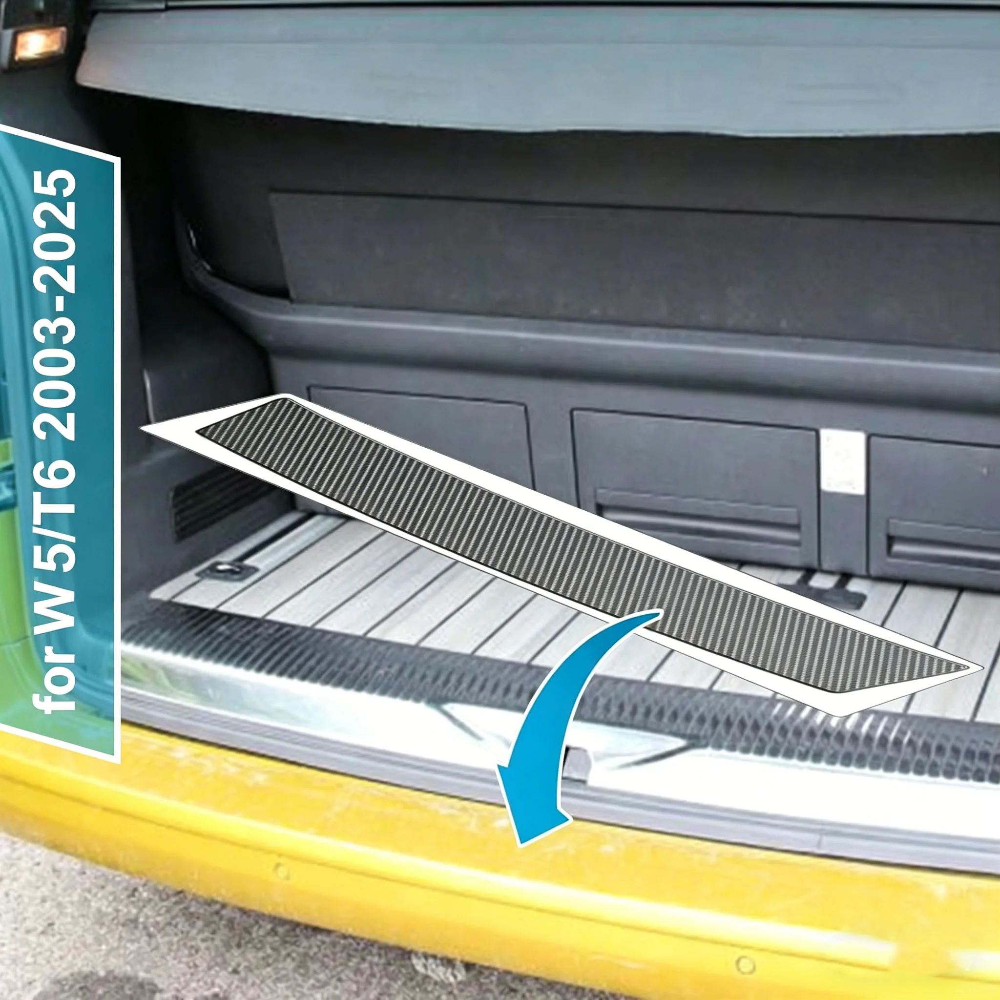 

Carbon Black Car Bumper Protector for VW T5 T6 2003-2025 with Tool Kits Rear Bumper Guard Anti-Scratch Paint Protection