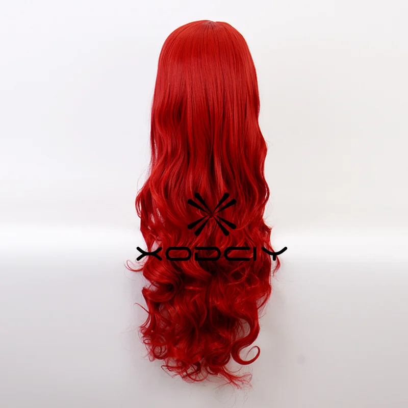 75 cm Rode Lange Pruik voor Meisjes Vrouwen Cosplay Pruik voor Aquaman Mera Hittebestendige Synthetische Pruik voor Halloween Cosplay Party