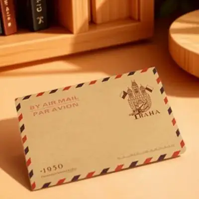 

10Pcs Mail Stamp Envelopes Brown Kraft Paper Vintage Pattern Storage Envelopes for Postcards Coins Notes Gift Cards
