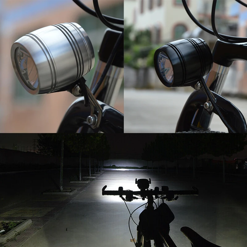 Bike Front Head Light For Hub Dynamo With Rearlight Cable Compact Bright Taillight MTB Road Headlight Bicycle Accessories