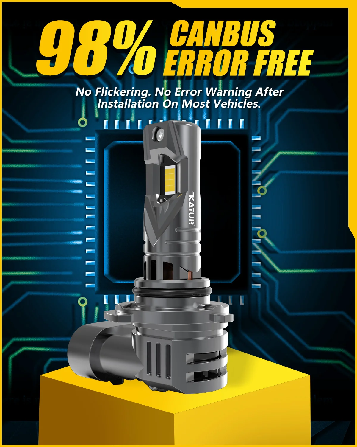 Katur 2x 9006 HB4 سيارة Led المصباح لمبة DRL عالية الطاقة 100 واط 6000 كيلو الأبيض مصابيح Led قوية مع مروحة لكزس ES RX IS GS #5