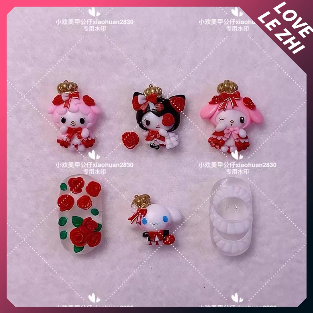 

Sanrio Crown Mymelody Kuromi Cinnamoroll Acrylic Nail Art Mold Finished Product Christmas Valentine's Day Silicone Nails Mold