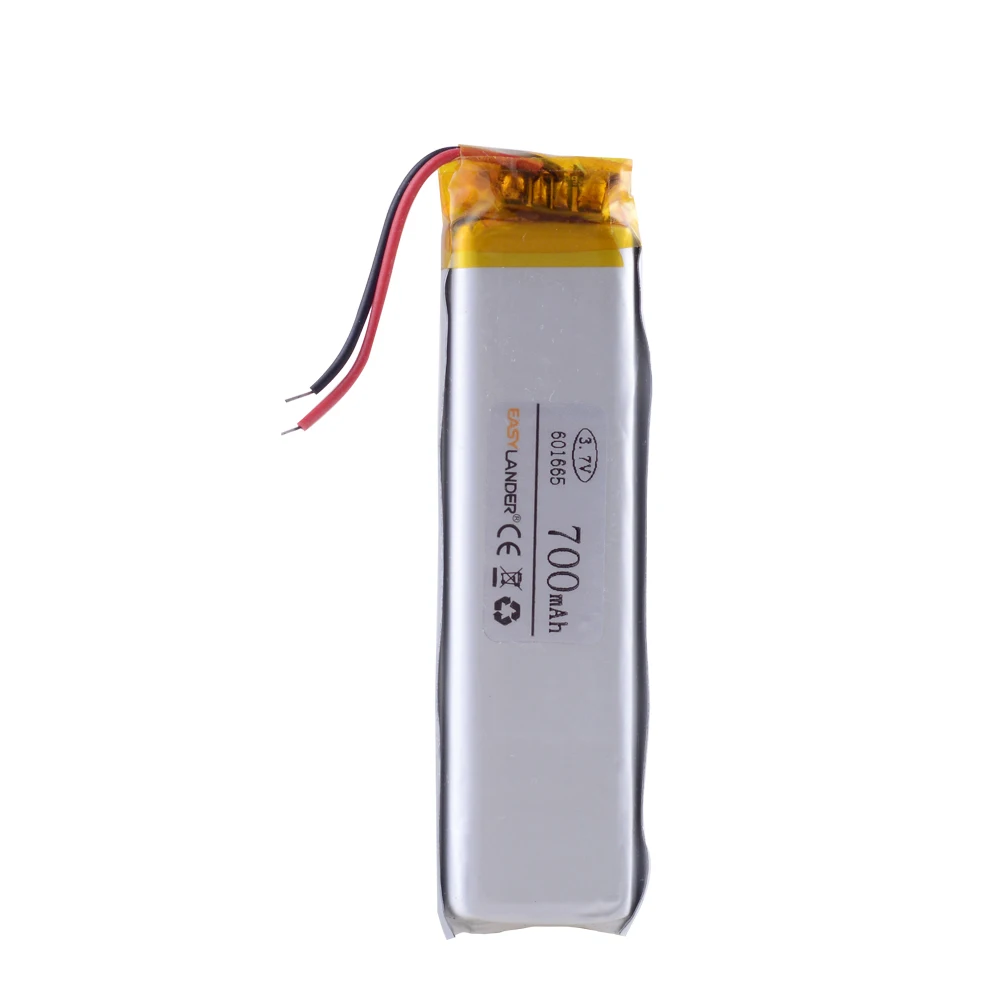 601665   Batería recargable LiPo de polímero de litio de 3,7 V y 700mAh para altavoz con luz LED, juguetes, pluma grabadora de voz 061665 601663 061663