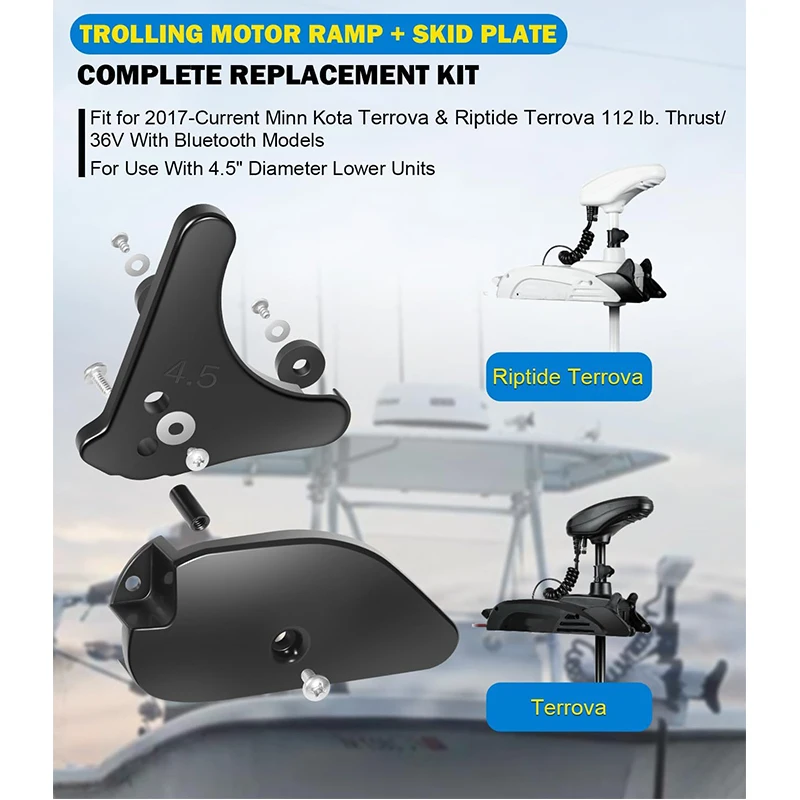 Ramp + Skid Plate Rebuild Kit, for 2017-Current Minn Kota Terrova & Riptide Terrova 112 lb. Thrust/ 36V With Bluetooth Models