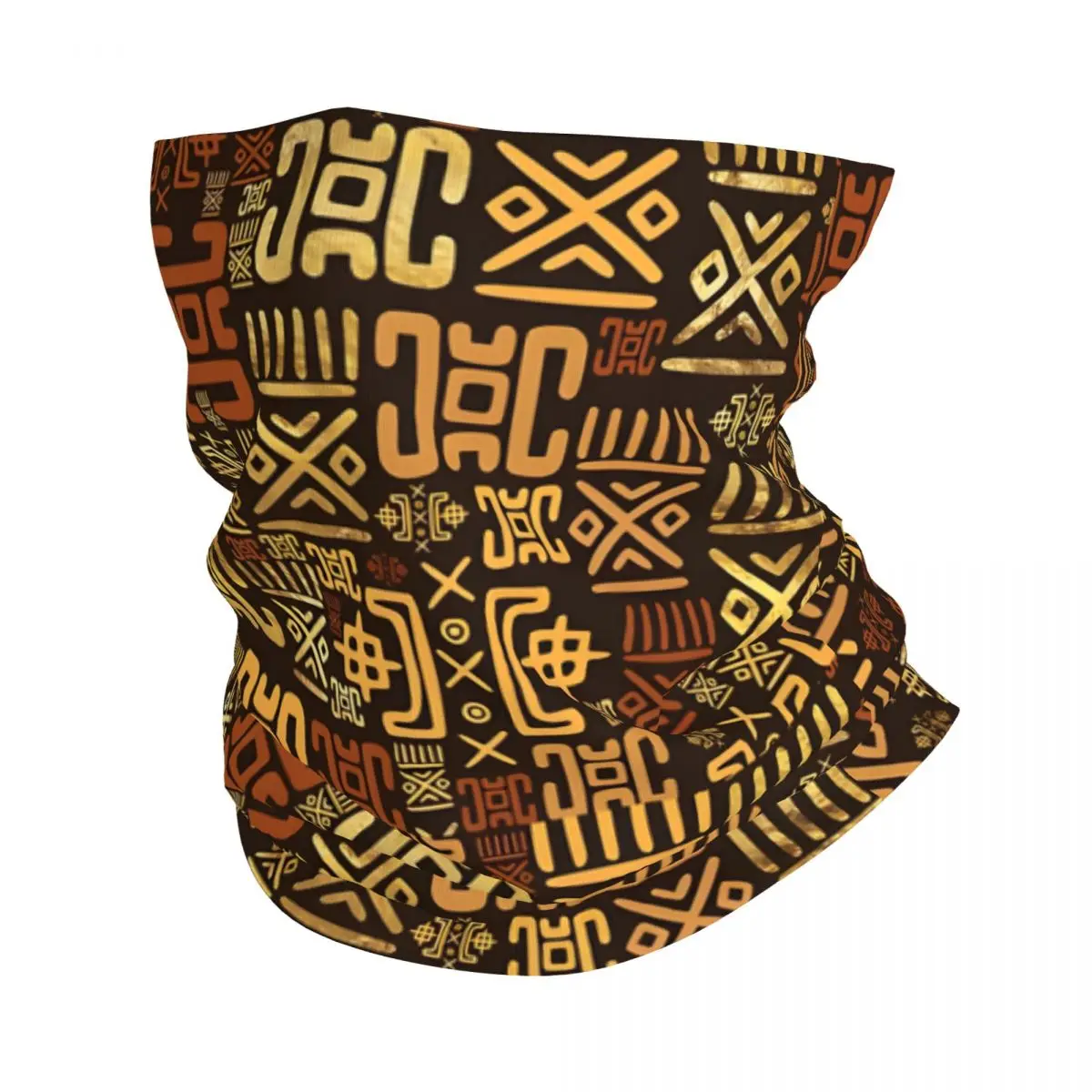 African Motifs Thin Bandana Neck Gaiter Wrap Scarf Headband Neck Cover