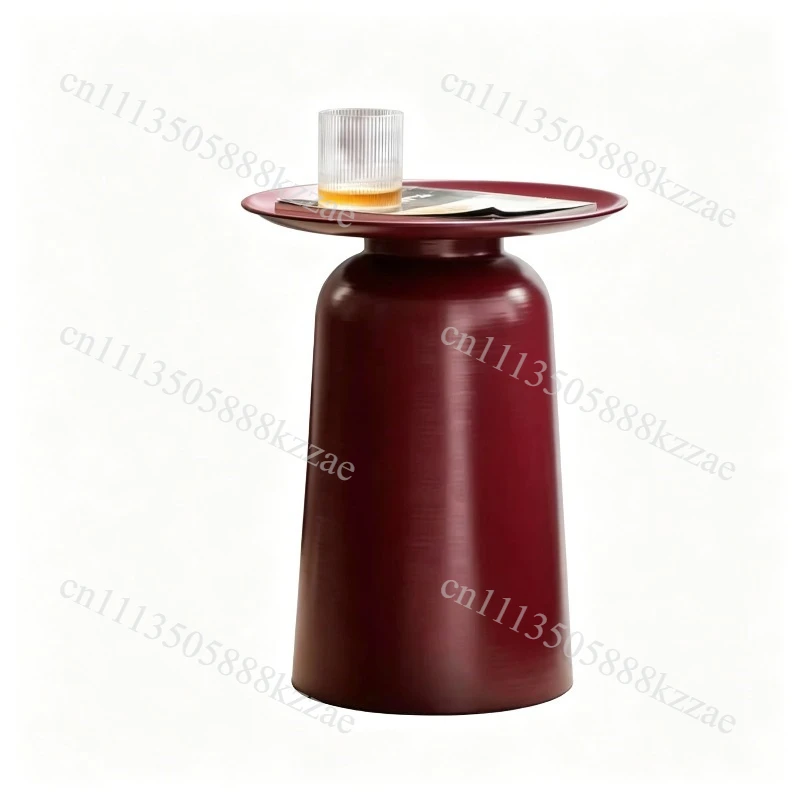 Red Side Table for Sofa High-End Round End Table for Living Room Modern Creative Bedroom Nightstand Designer Coffee Tables