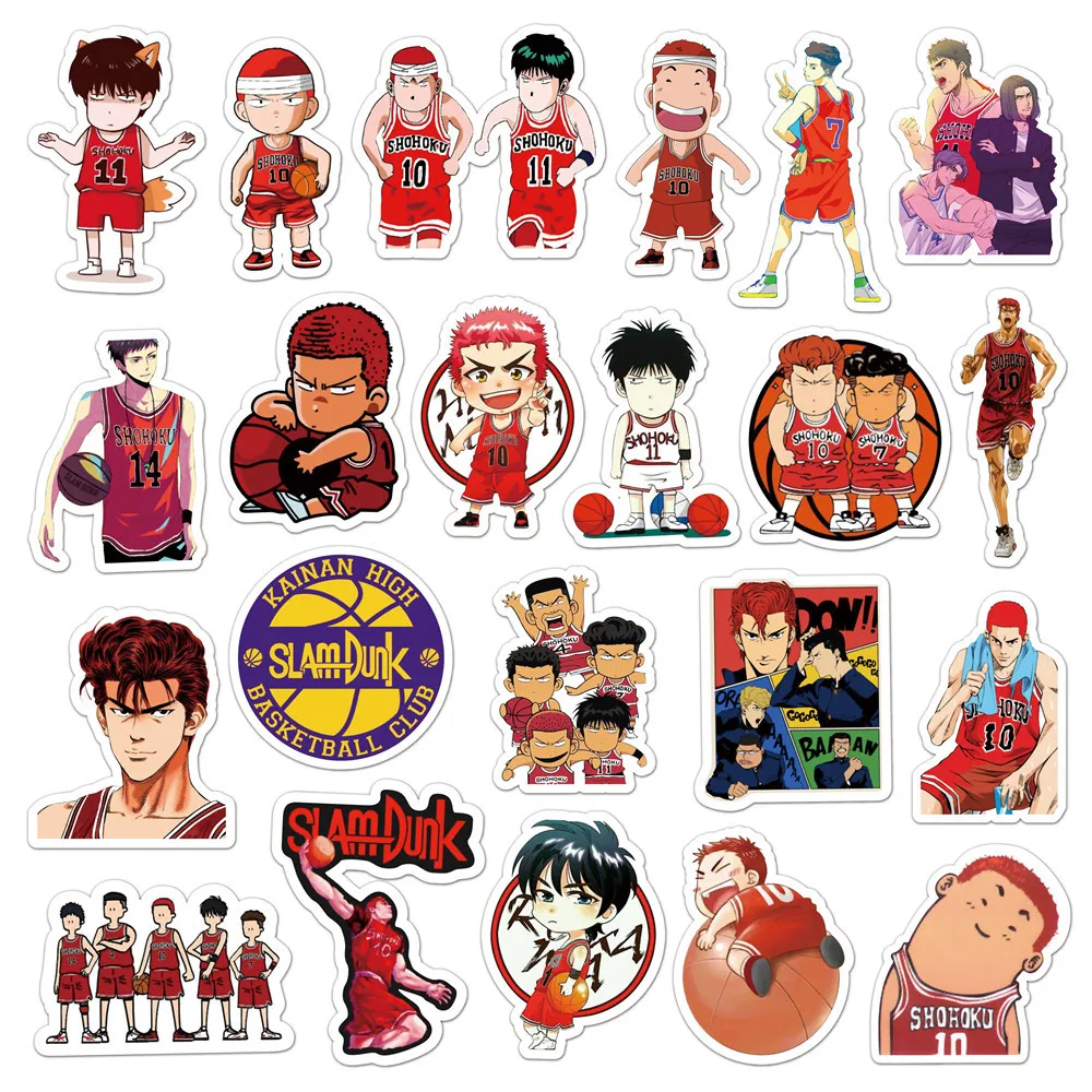 50 stks Slam Dunk Anime Stickers Leuke Telefoon Case Waterdichte Sticker Pack Kawaii Verpakking Laptop Skin Art Supplies