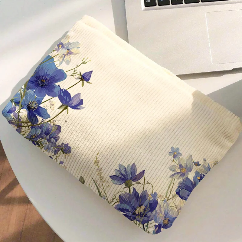 Corduroy Makeup Bag Toiletry Pouch Zippered Storage Box, Lightweight Cosmetic Bag, Exclusive   for Best Friends and Sisters