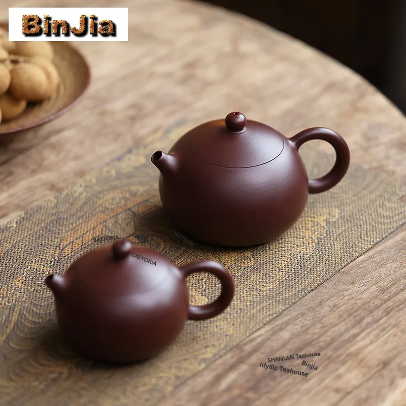 

Boutique Yixing Purple Clay Teapots Handmade Xishi Pot Raw Ore Purple Zhu Mud Kettle Zisha Tea Set Collection Ornaments Craft